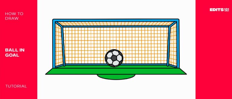 How to Draw a Soccer Ball in Goal | Easy Steps