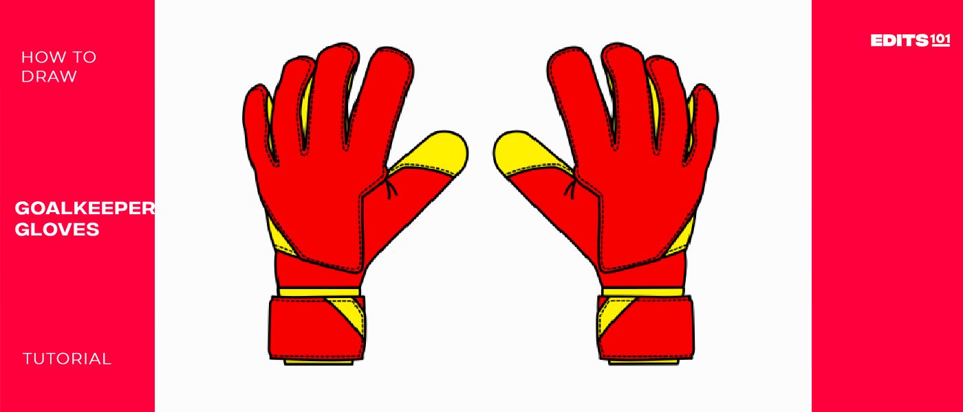 how to draw goalkeeper gloves