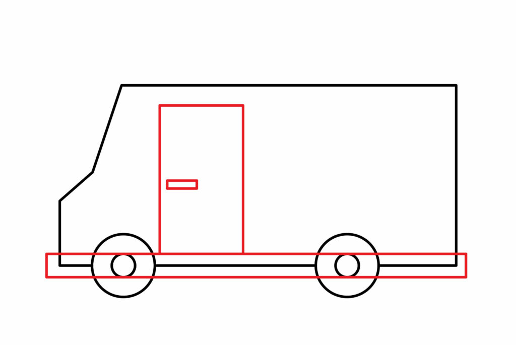 How to draw door and bumper of an ice cream truck