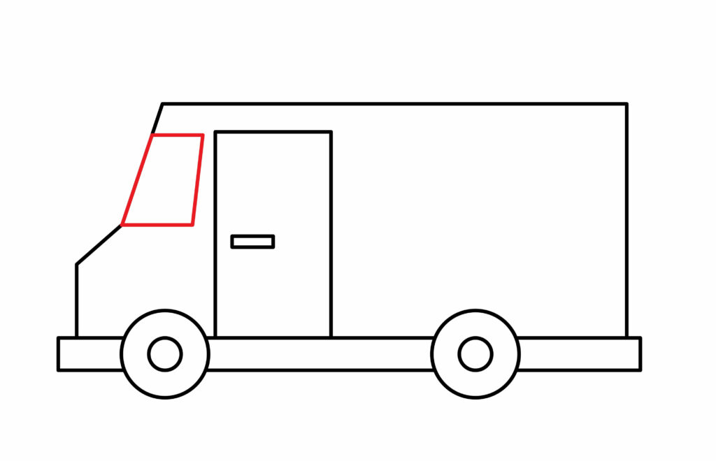 How to draw front window of an ice cream truck