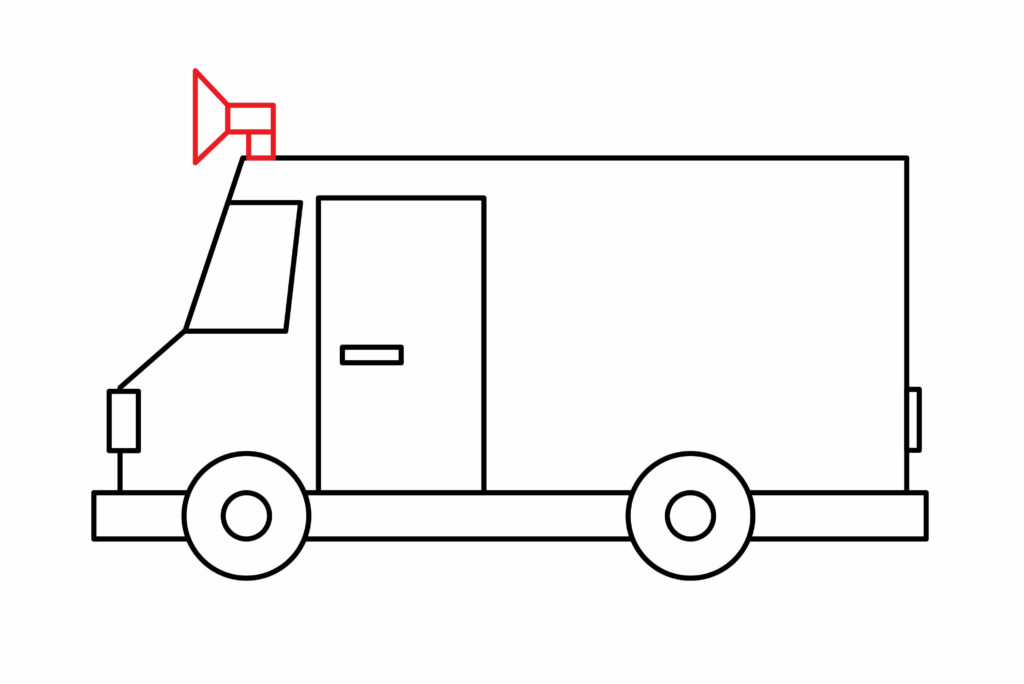 How to draw an announcing mic of  ice cream truck
