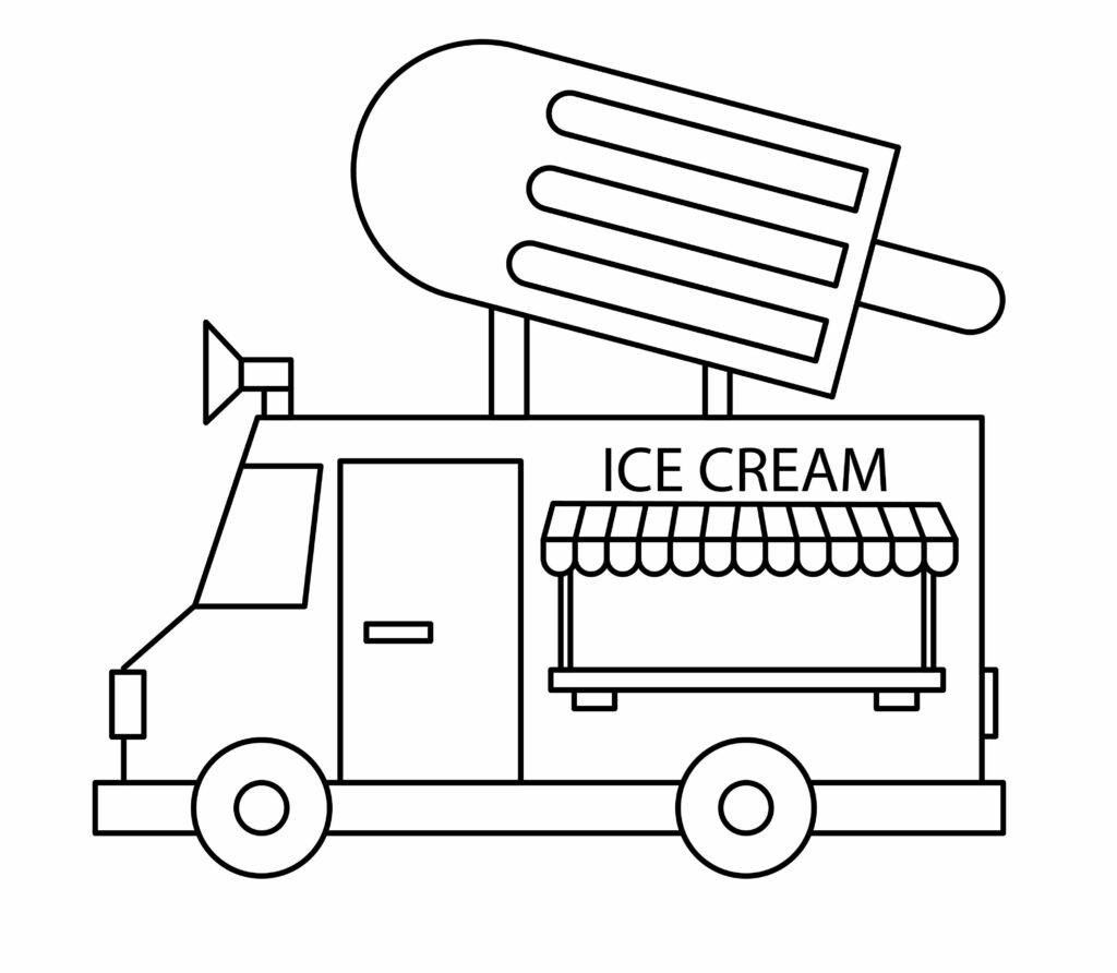 How to draw logo of an ice cream truck