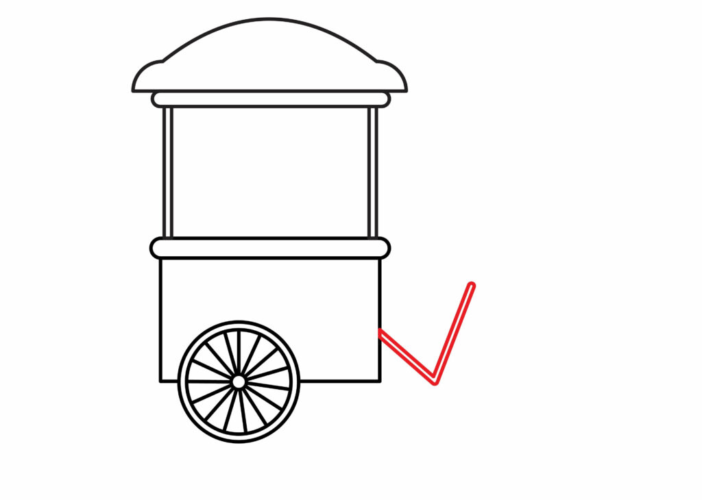 How to draw cycle stand of an ice cream bicycle cart