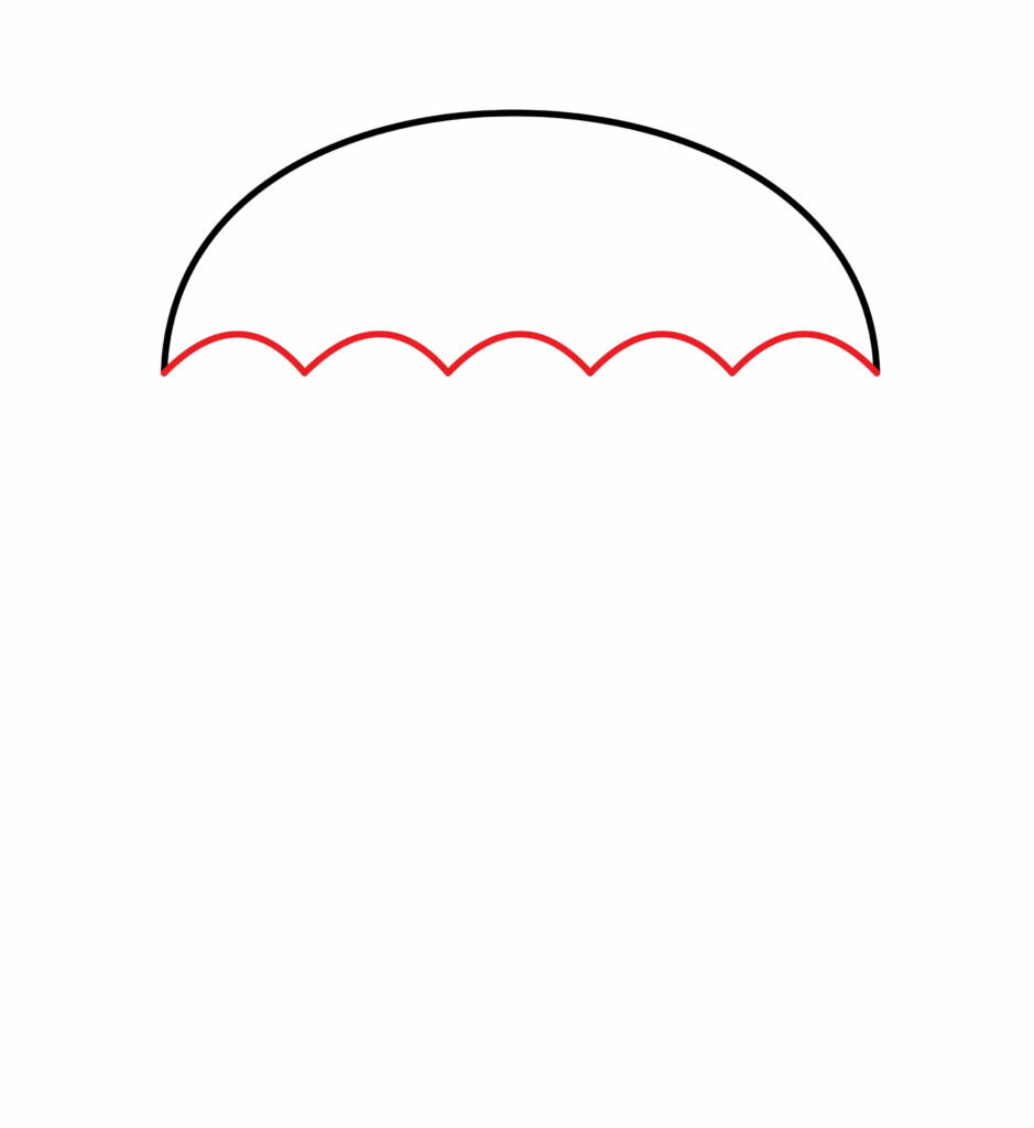 How to draw ridges of a parachute