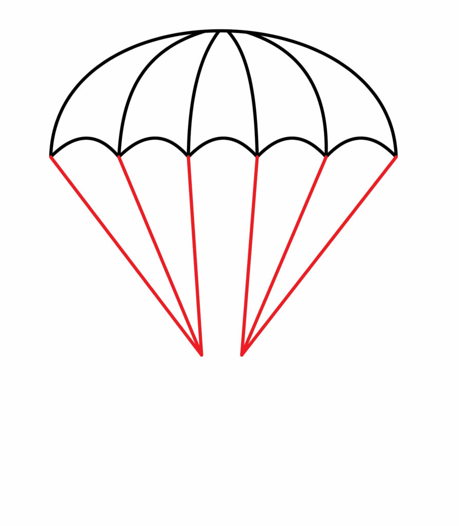 How to draw suspension lines of a parachute