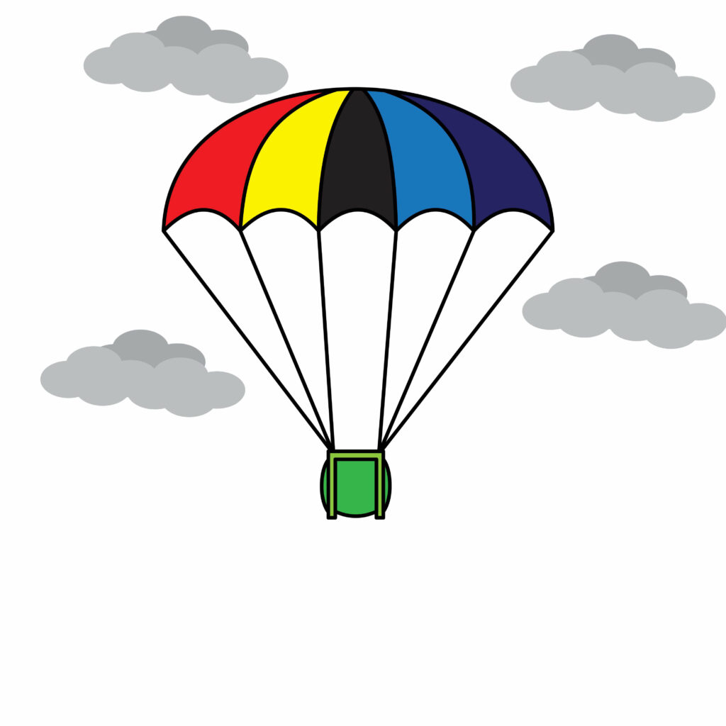 How to draw a parachute