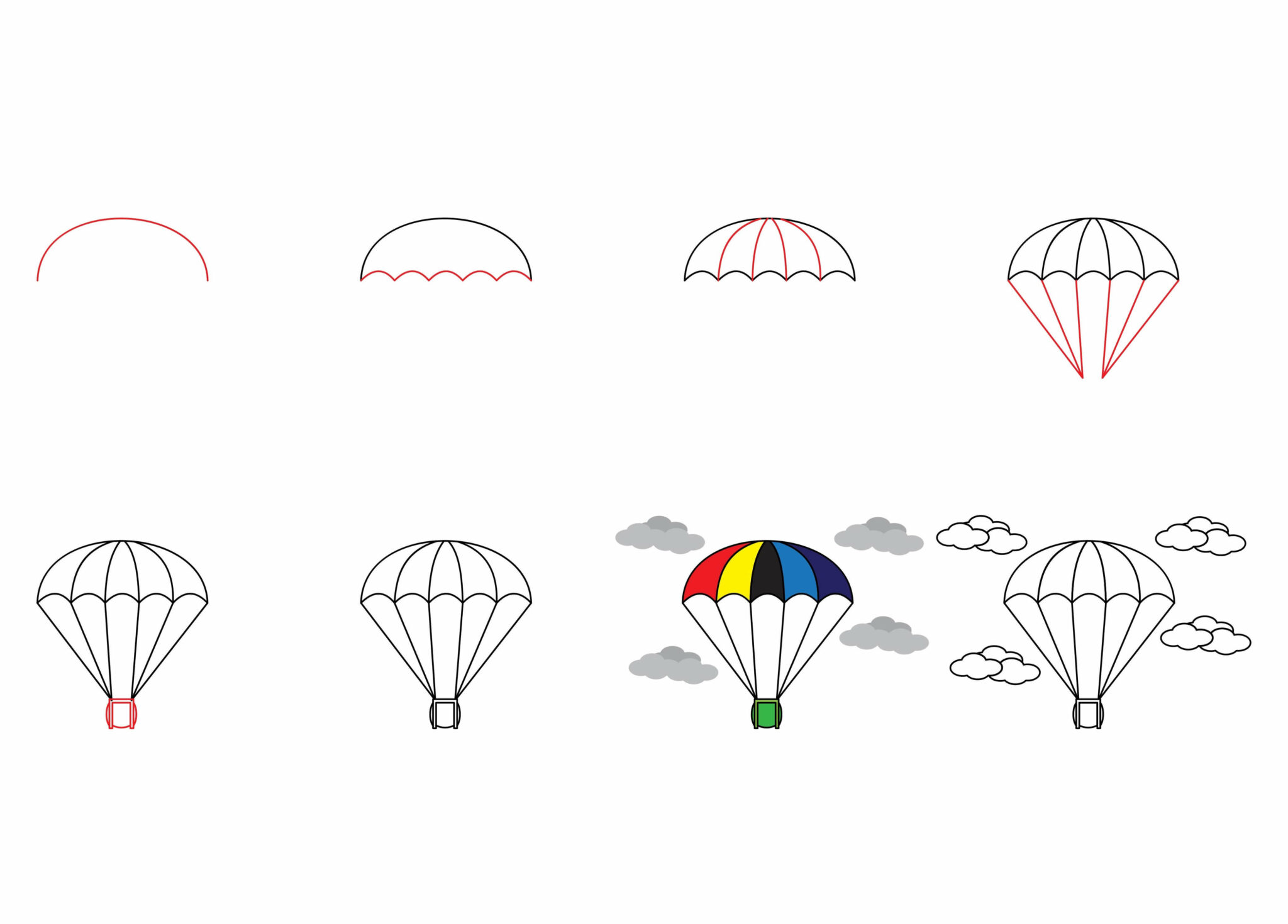 How to Draw a Parachute A Simple 6Step Tutorial