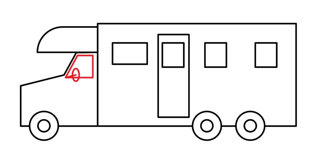 How to draw front window of RV camper 