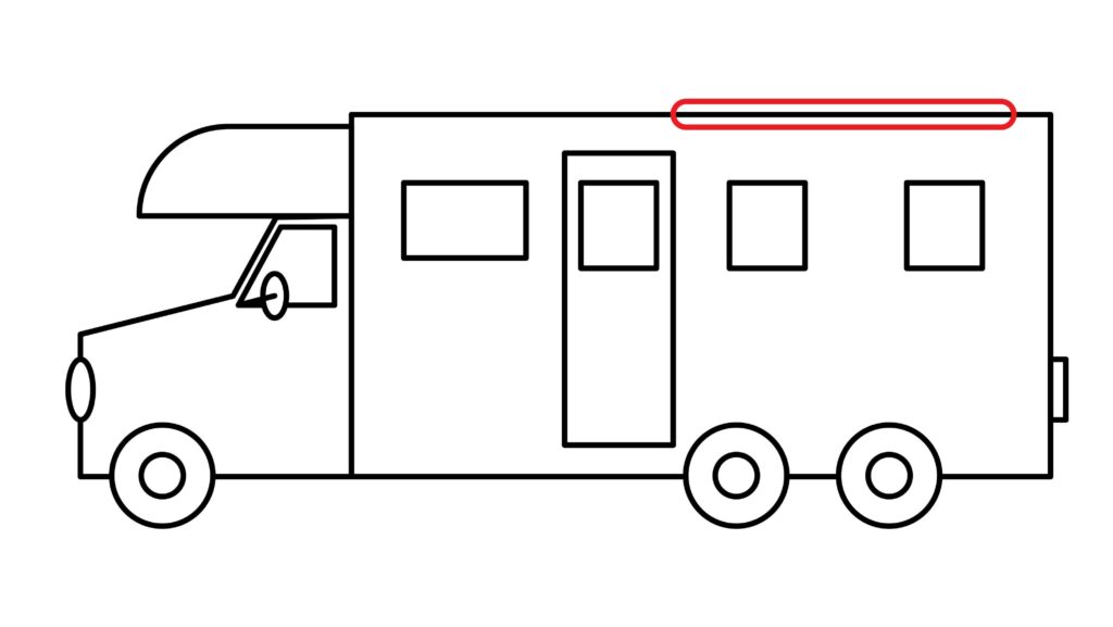How to draw shelter of RV camper 