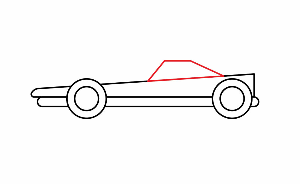 How to draw back part of a racing car