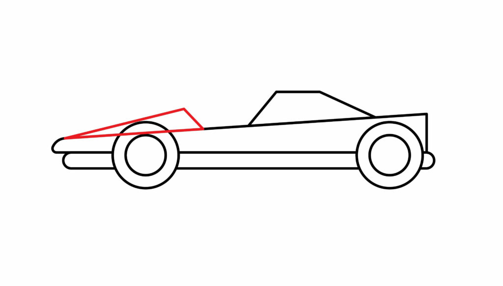 How to draw Front part of a racing car