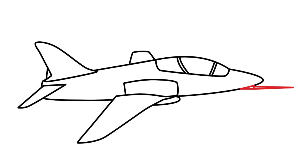 How to draw the front nose of the red arrow plane