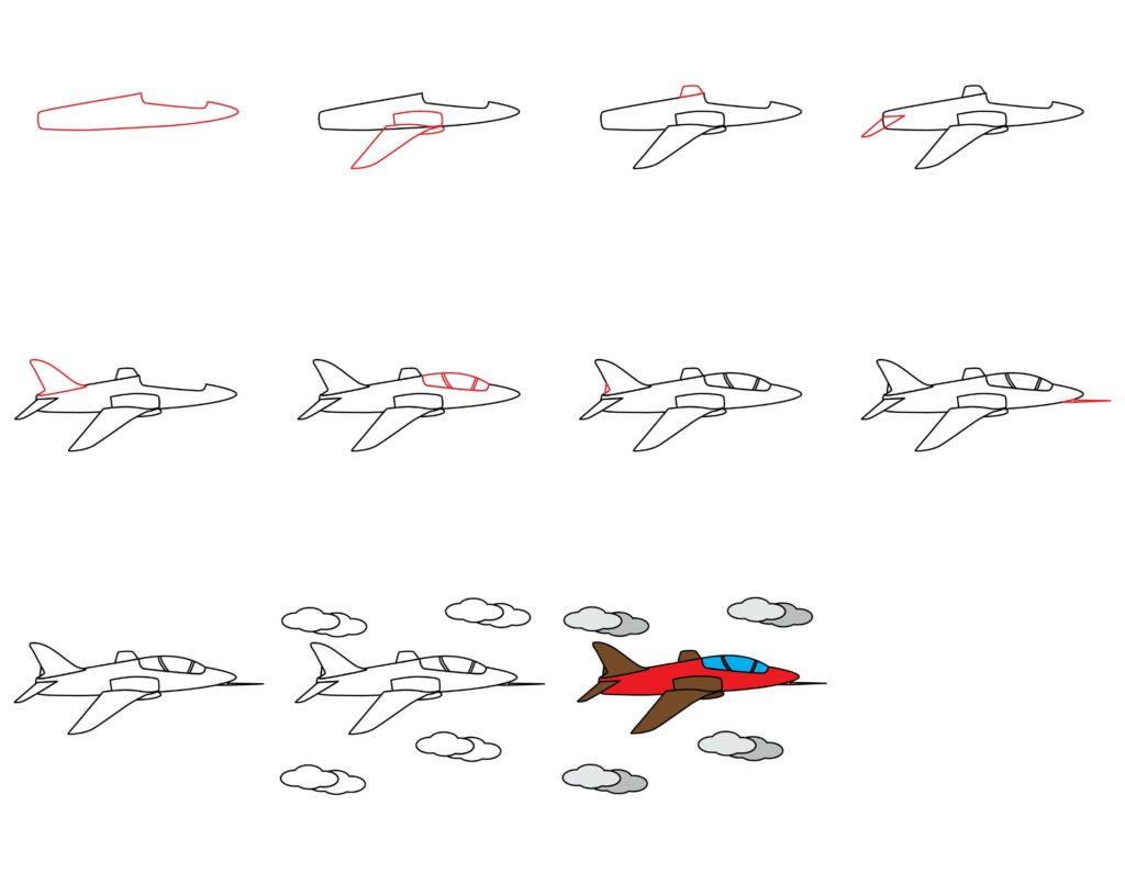How to draw a red arrow plane
