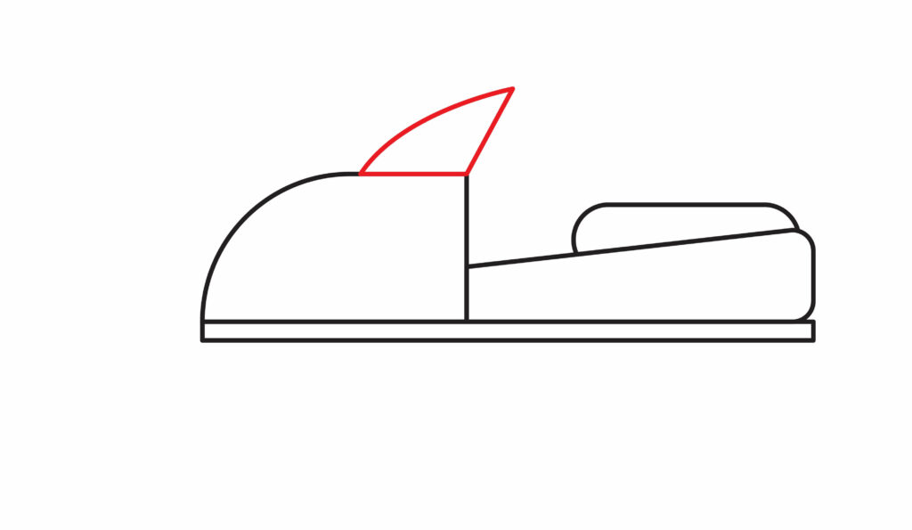 How to draw windshield of Snowmobile