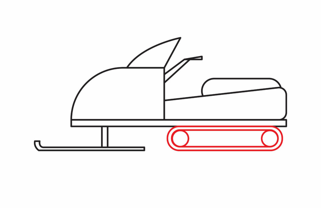How to draw track of Snowmobile