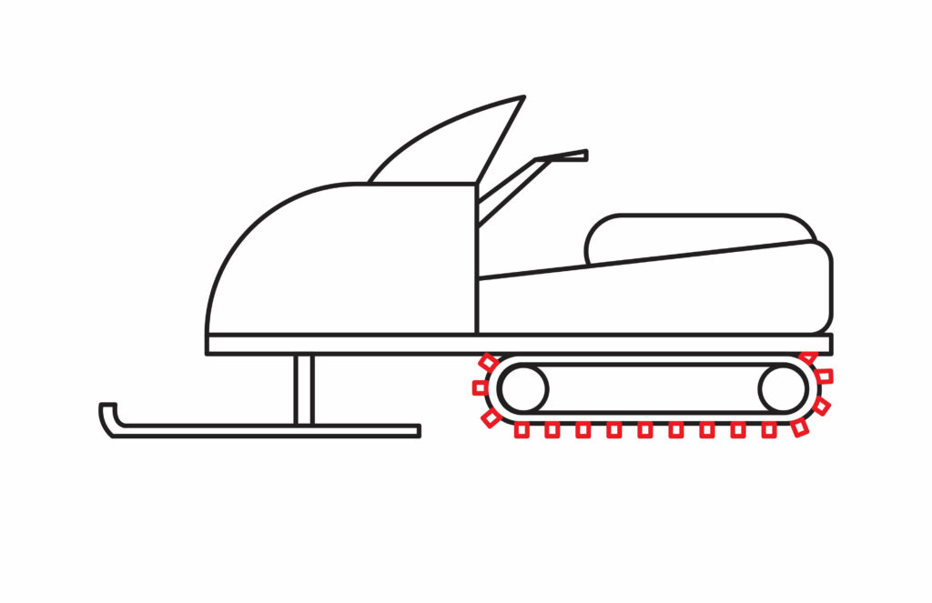How to draw teeth on the track