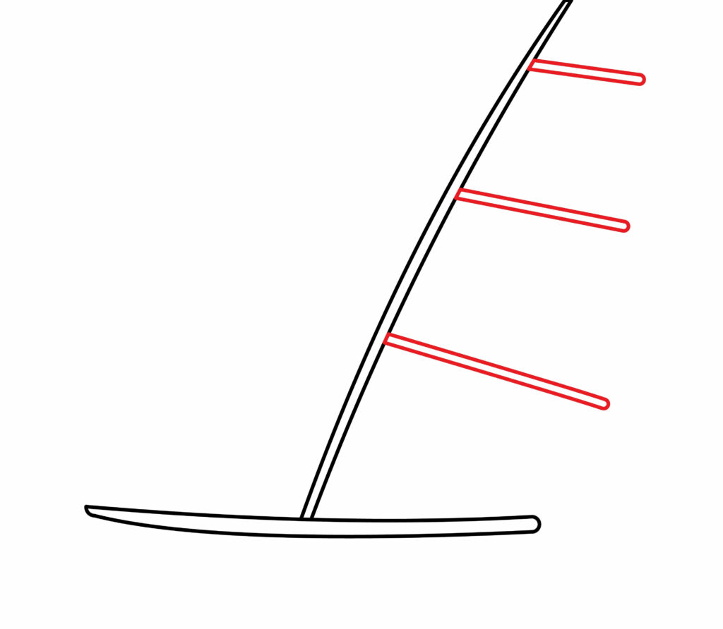 How to draw a surfboard with sail