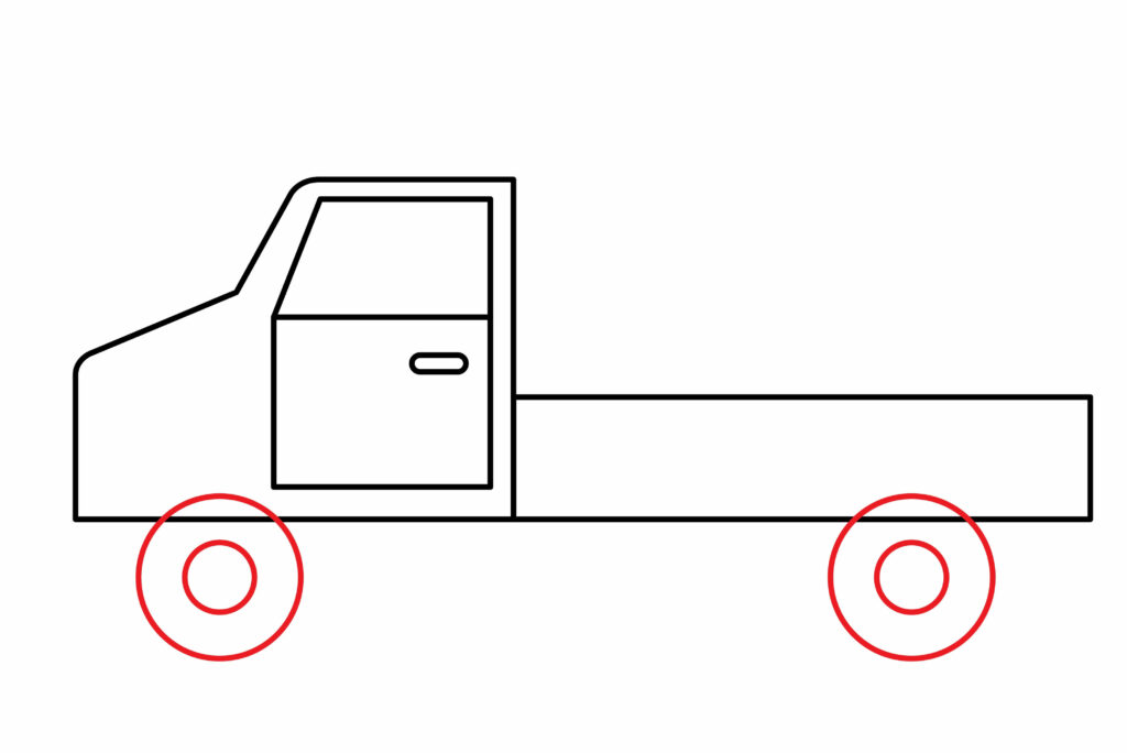 How to draw the Wheels of the Truck