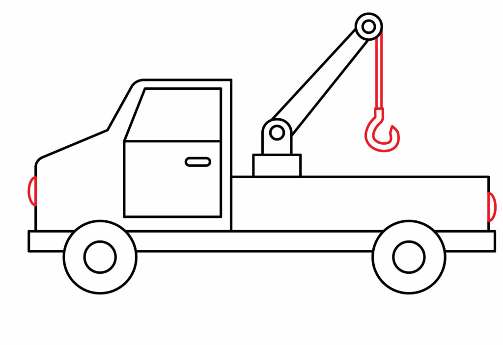 How to draw the The hook and lights of the Truck