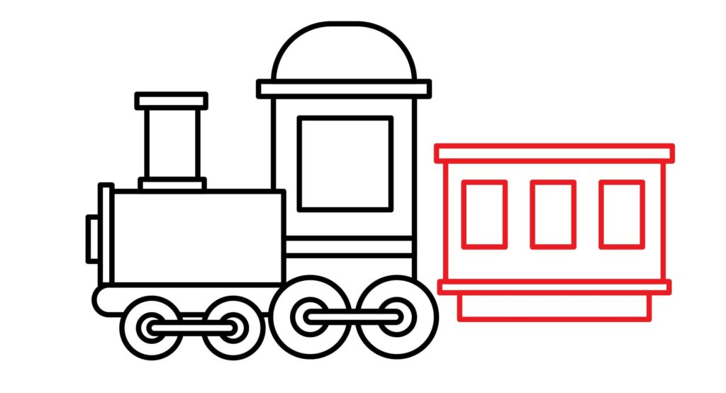 How to draw the first passenger bogie