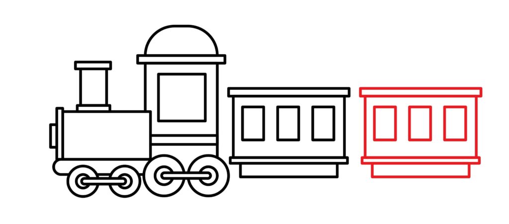 How to draw second passenger bogie