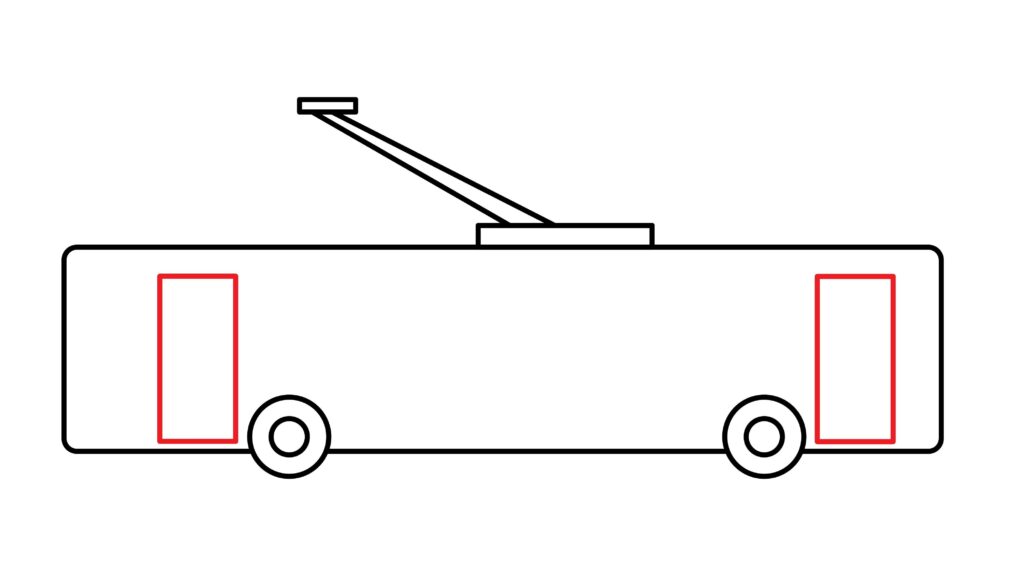 How to draw Doors of the Trolleybus