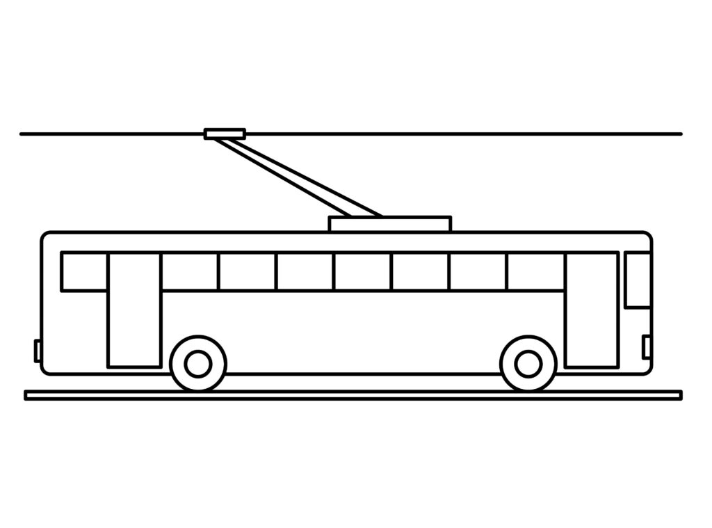 how to draw a trolleybus