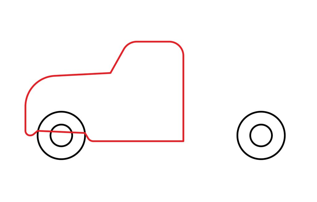 How to draw the truck head 