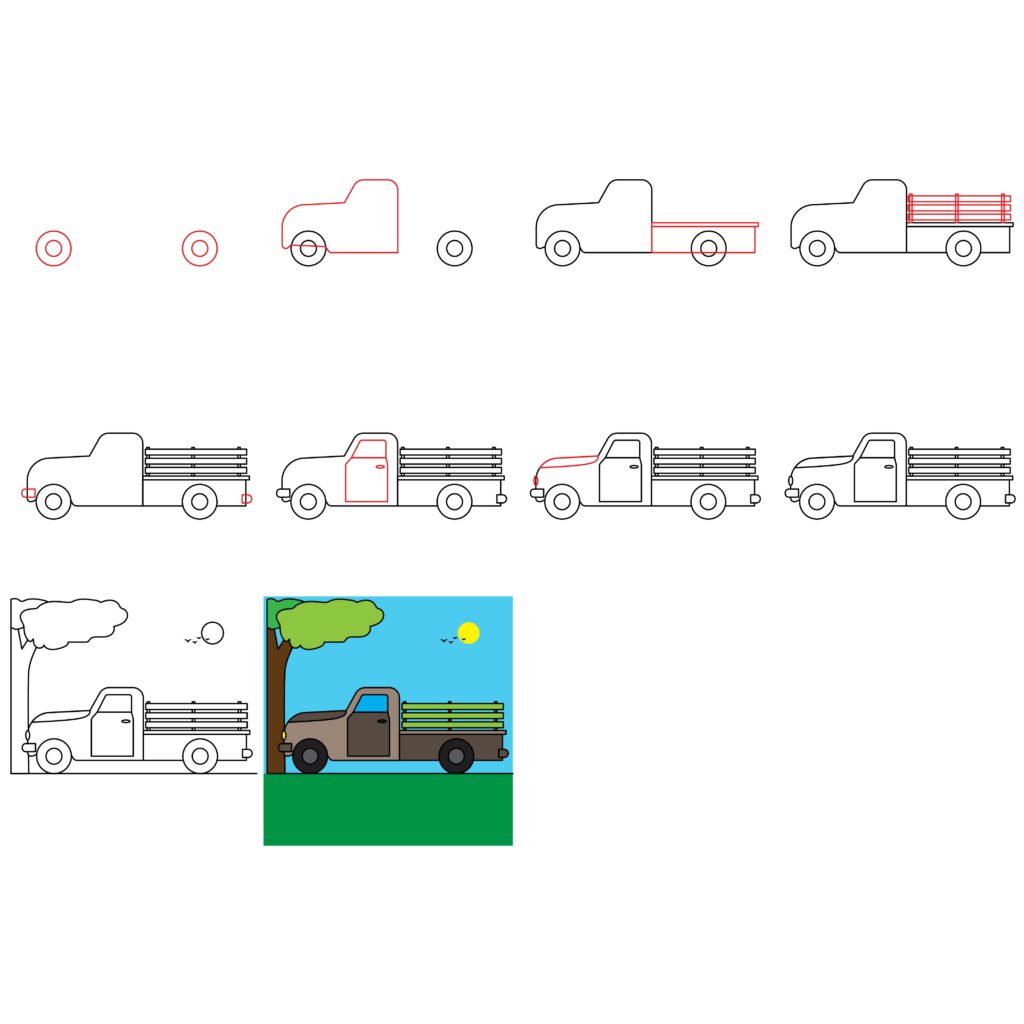How to draw truck