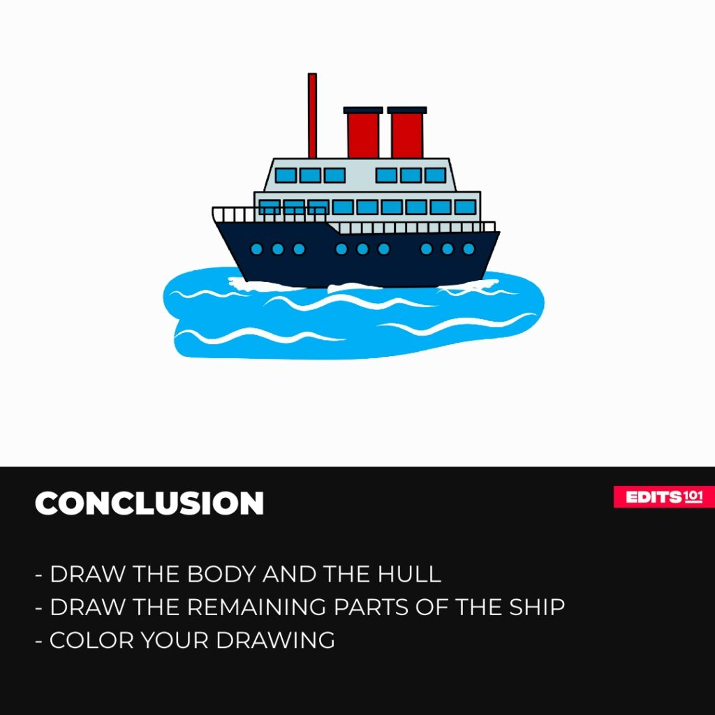 How to draw a cruise ship