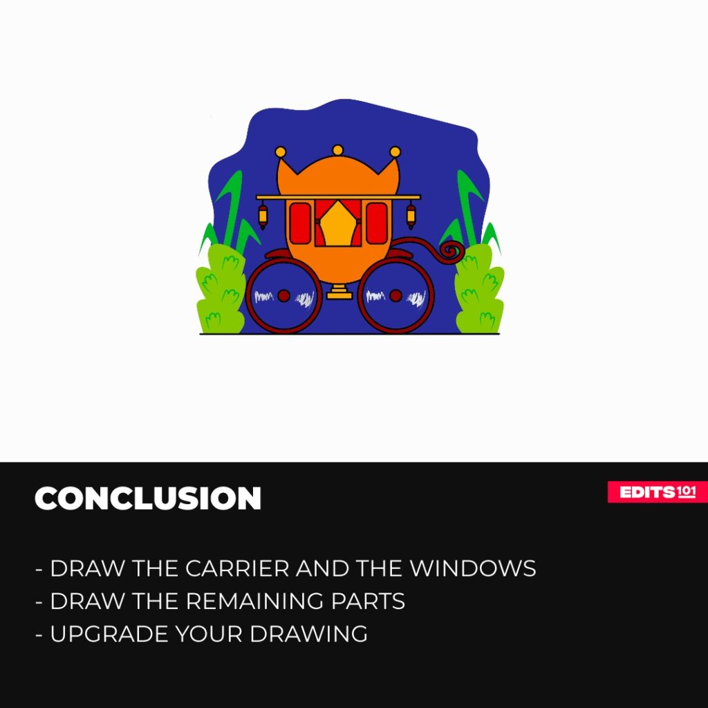 How to draw a horse carriage