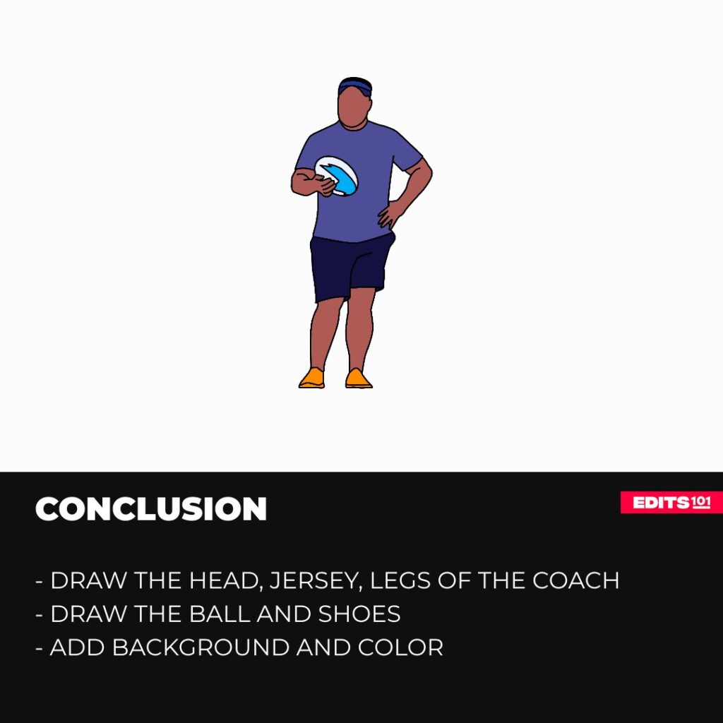 How to draw a rugby coach
