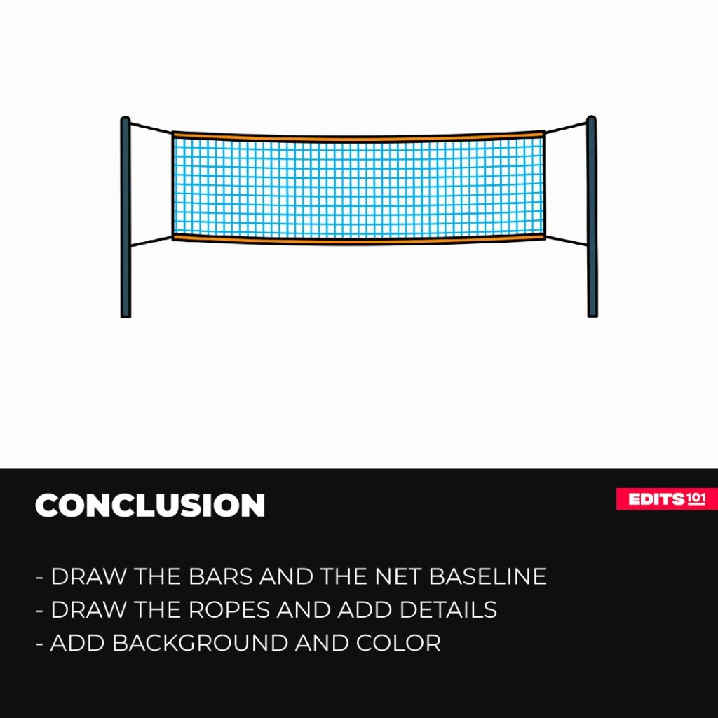 How to draw a volleyball net conclusion