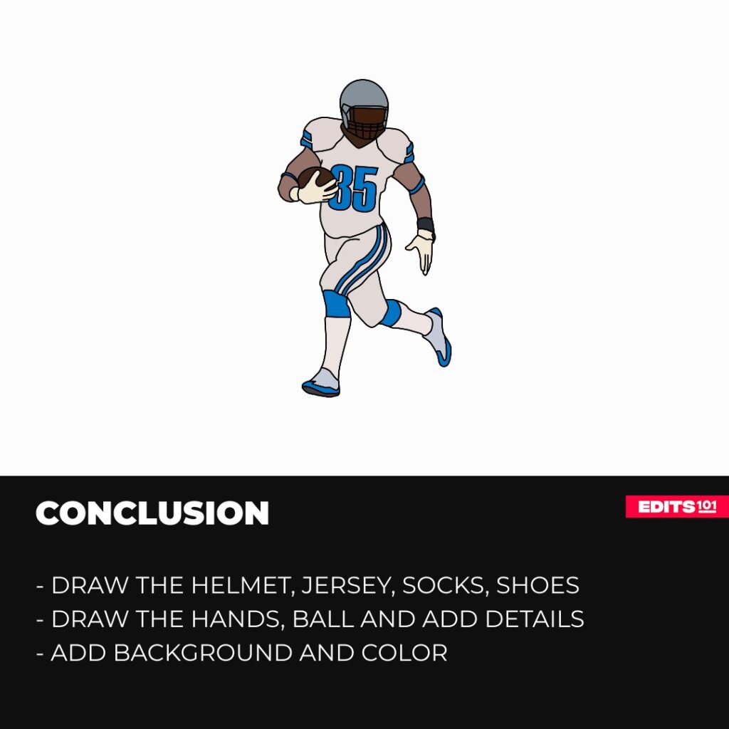 how to draw an American football player