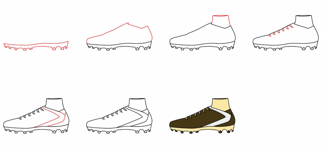 How To Draw American Football Shoes