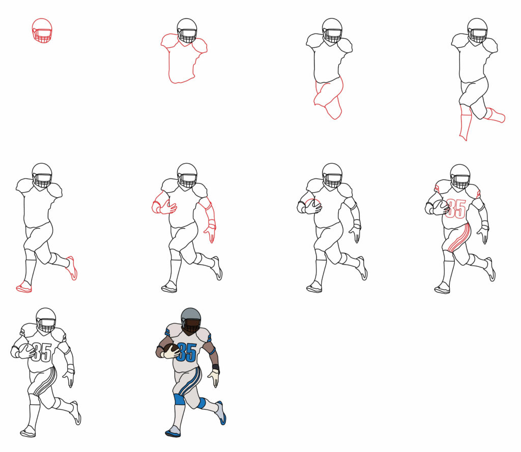 How To Draw An American Football Player