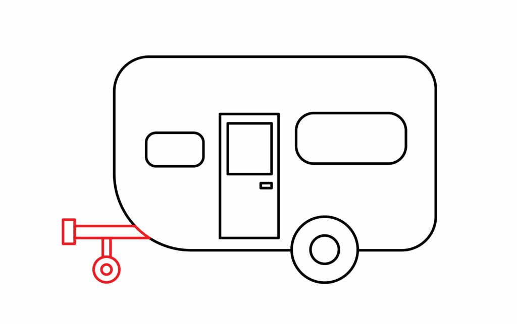 How to draw front wheel of a camper