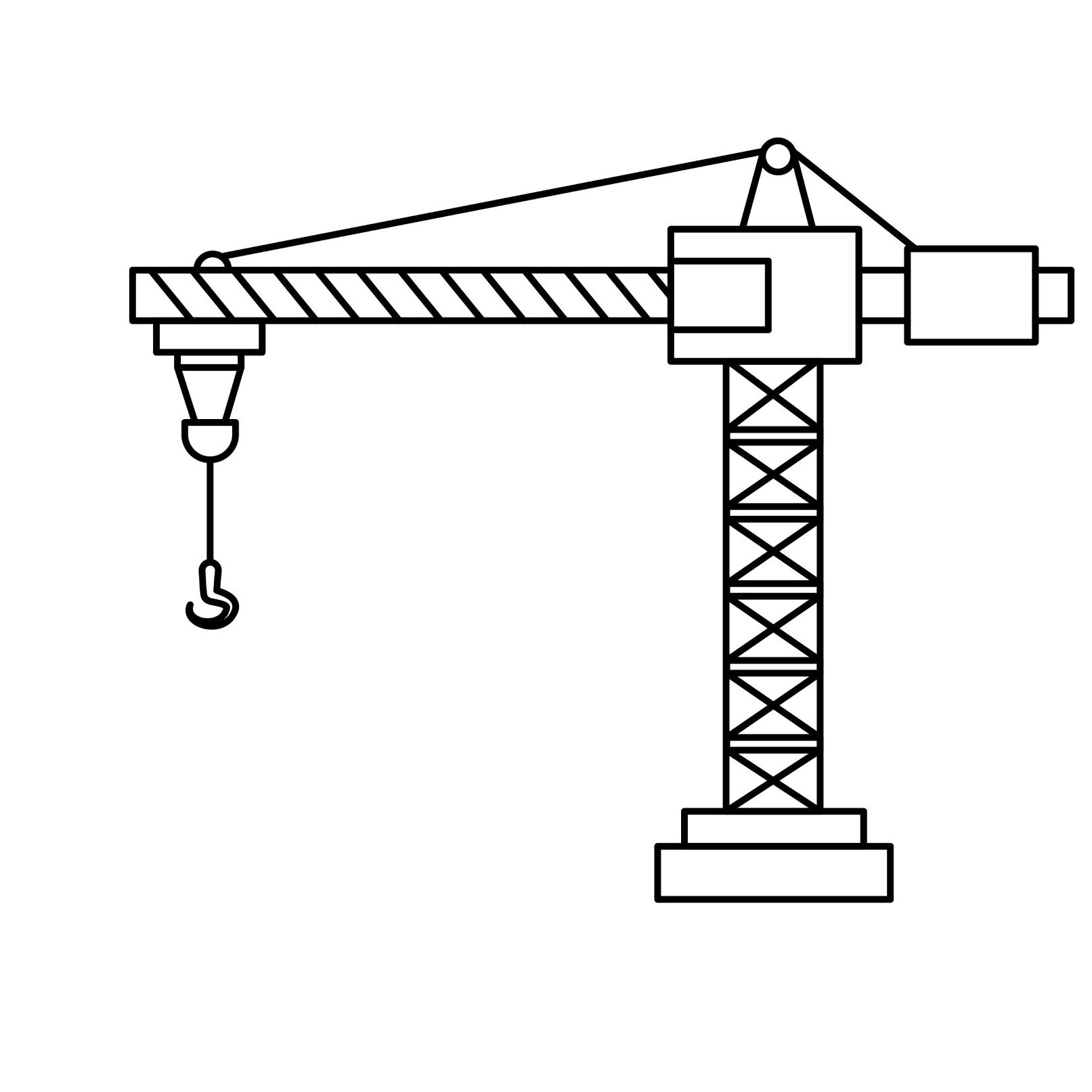 how to draw a construction crane