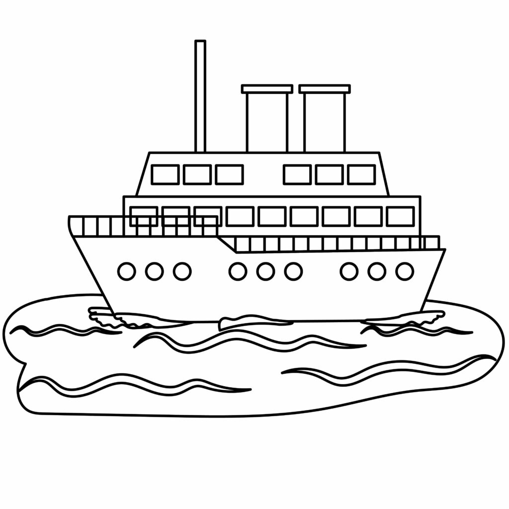 How to draw a cruise ship