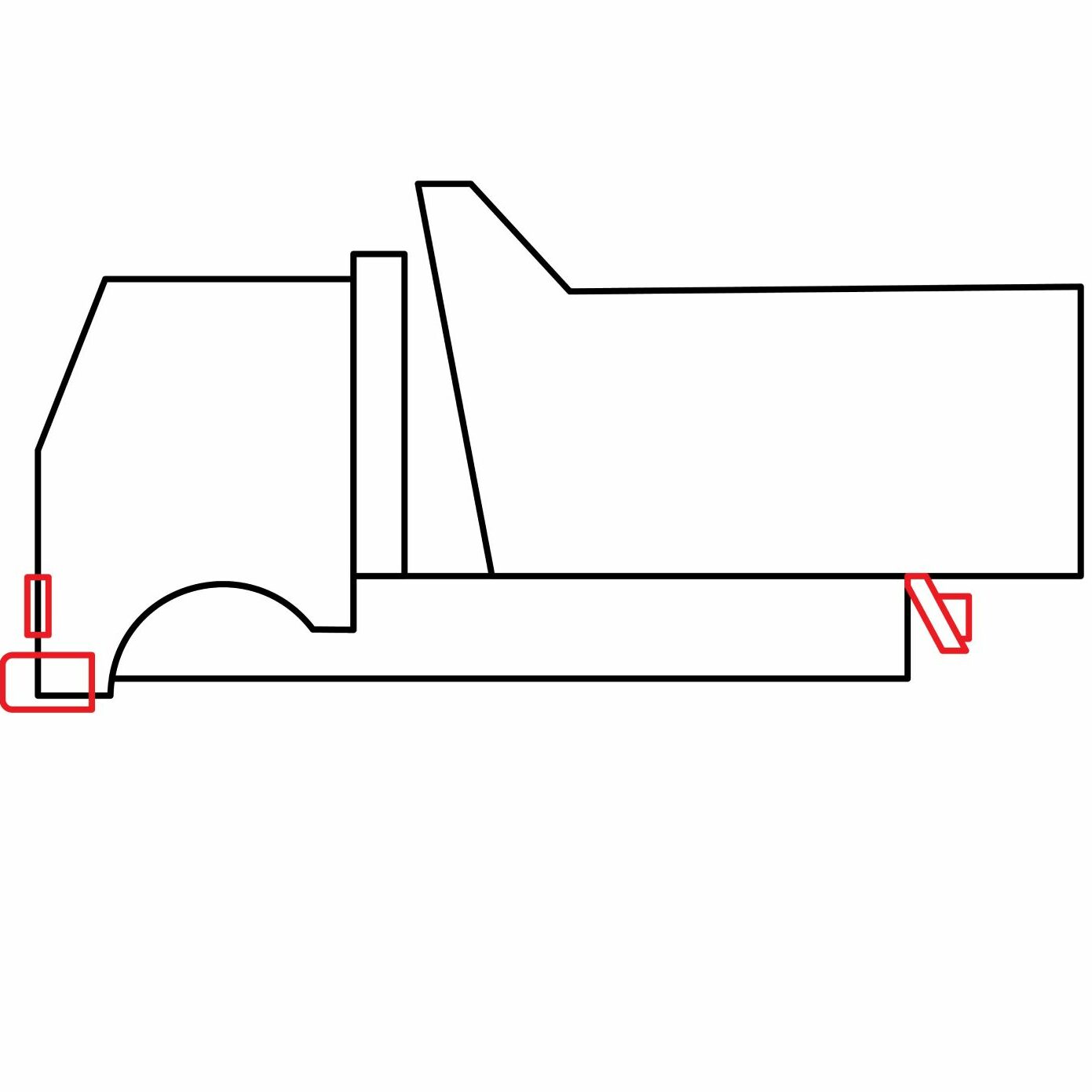 how to draw a dump truck