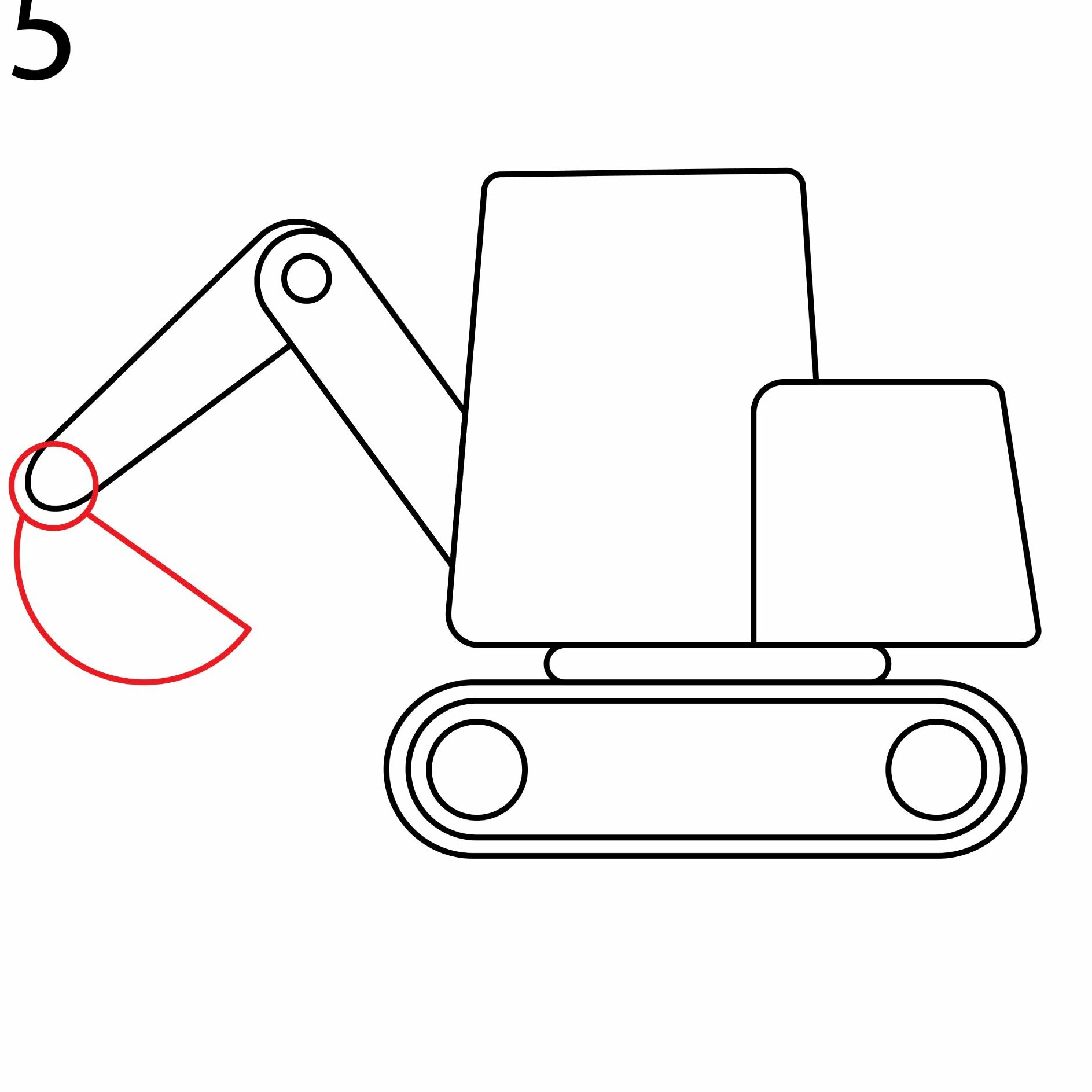 how to draw an excavator