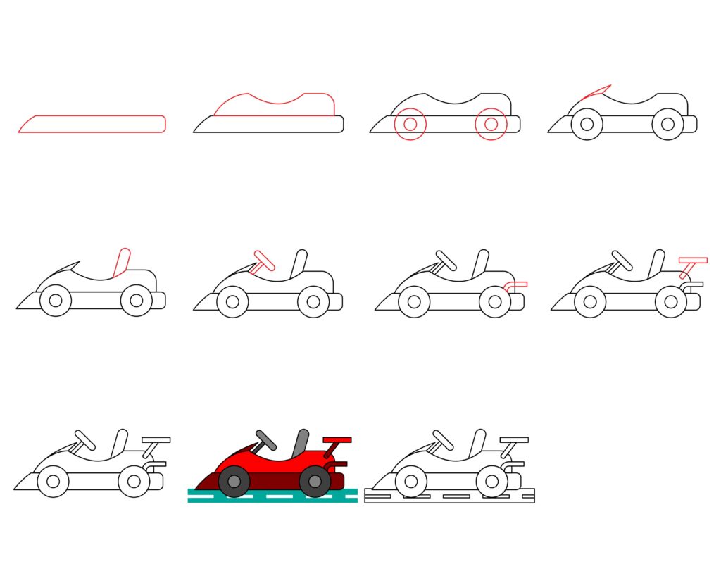 How to draw a go-kart