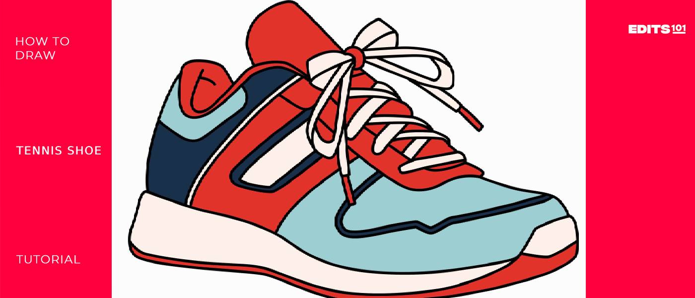 How to draw a tennis shoe 5 simple steps guide