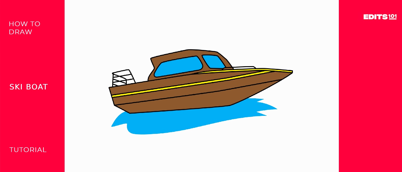 How to draw a ski boat