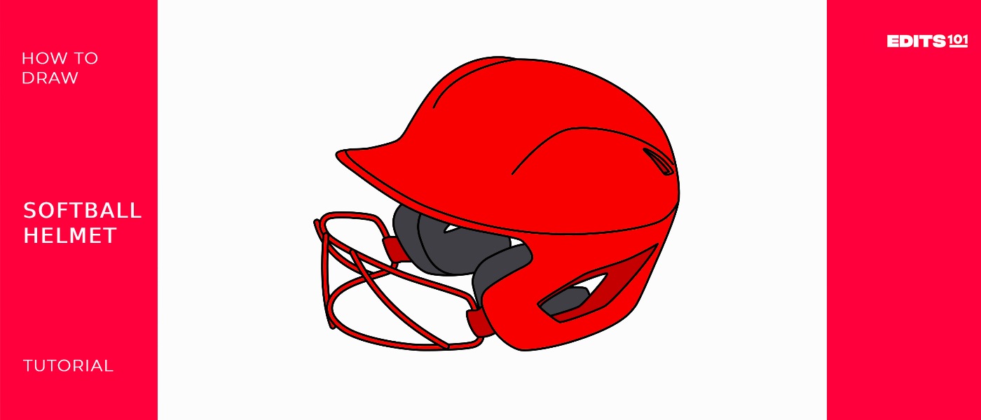 How to draw a softball helmet