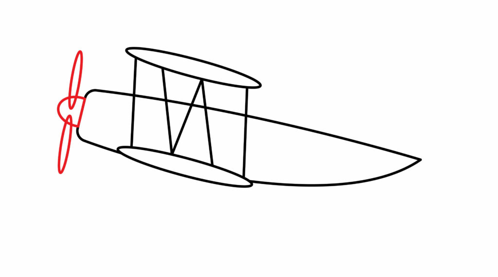 How To Draw the front fan of An Old Biplane And Monoplane