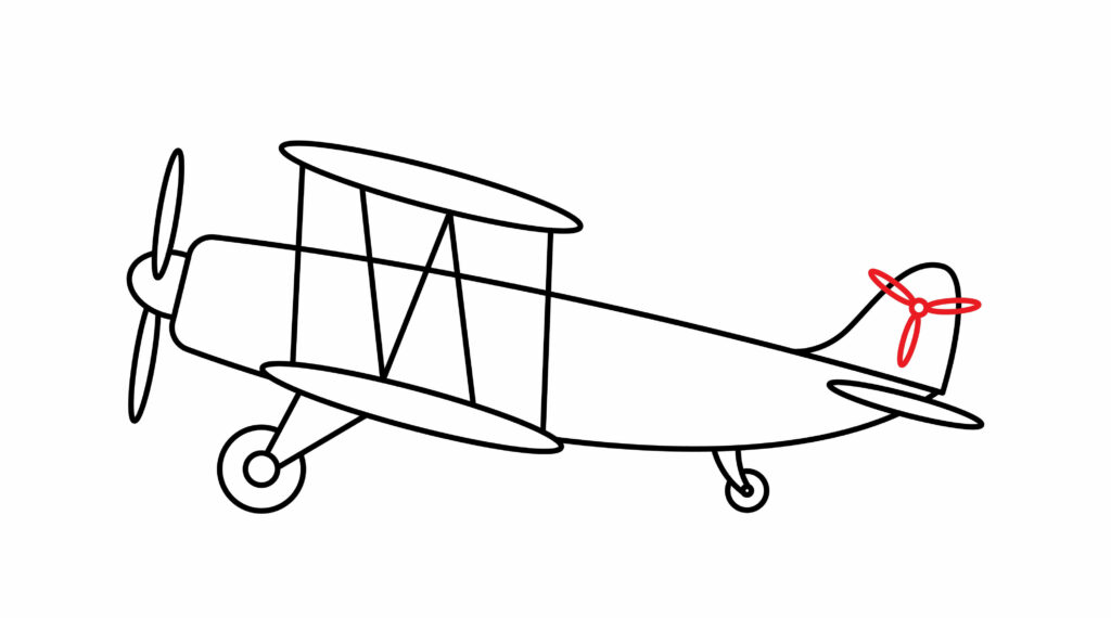 How To Draw the back fan of An Old Biplane And Monoplane