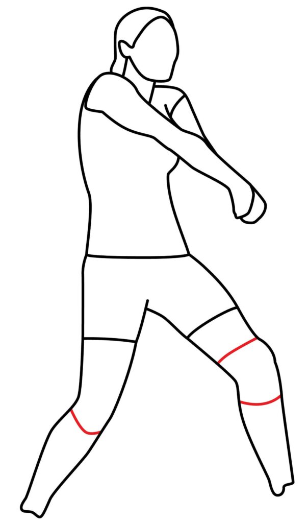 How to draw the socks and knee pads