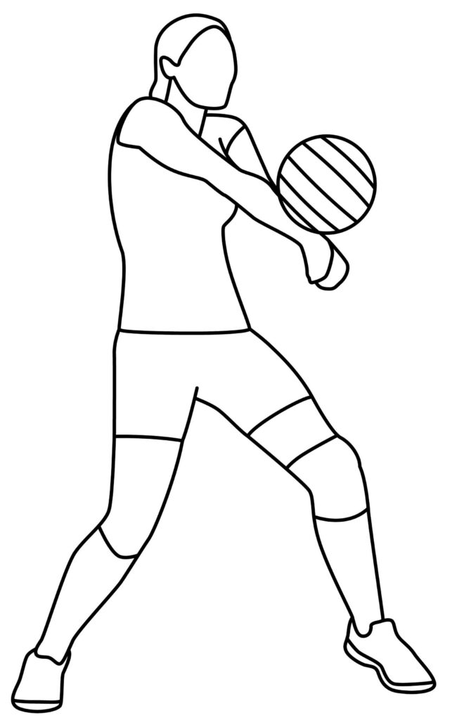How to draw a volleyball player hitting a ball is ready