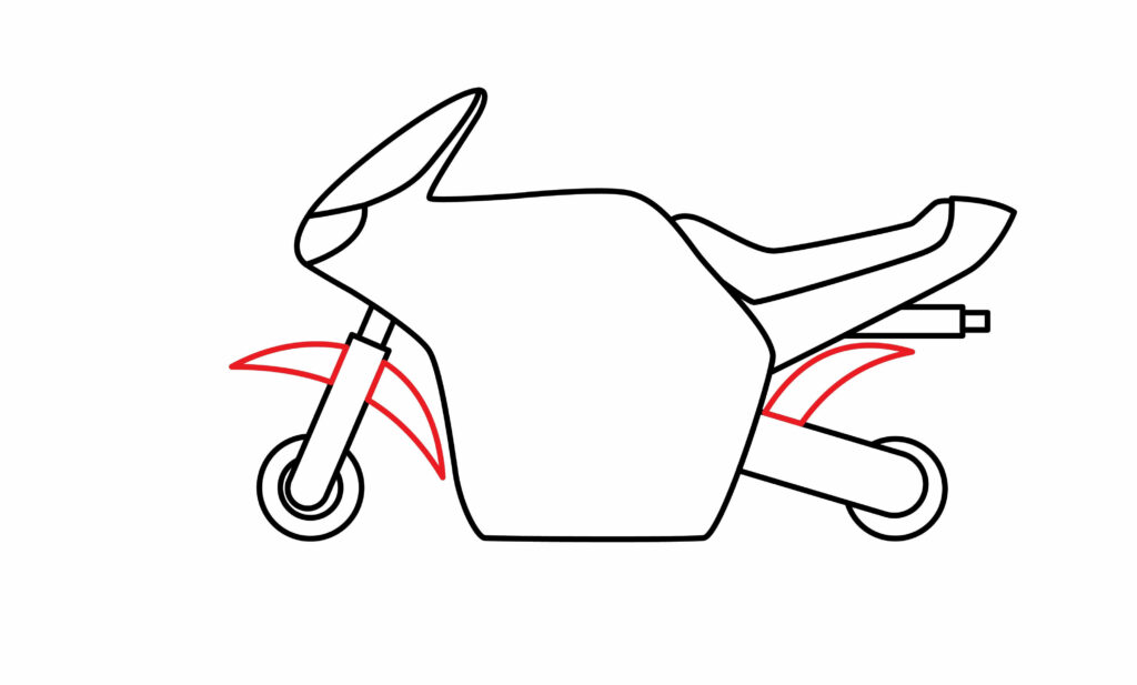 How to Draw The Front And Back Fender of a racing motorcycle 
